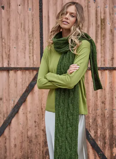Fisherman Donegal Cable Scarf